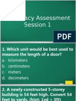 Numeracy Assessment - Session 1