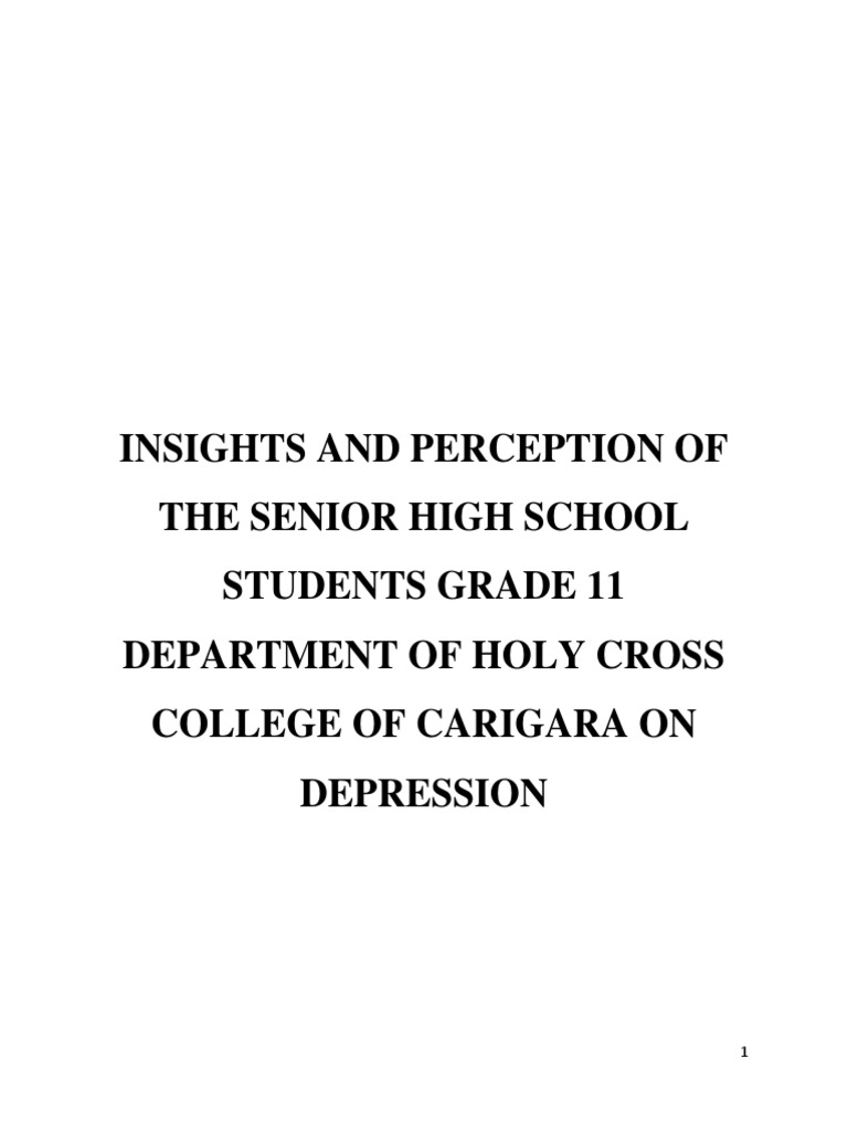 Insights and Perception of The Senior High School Students Grade 11 ...