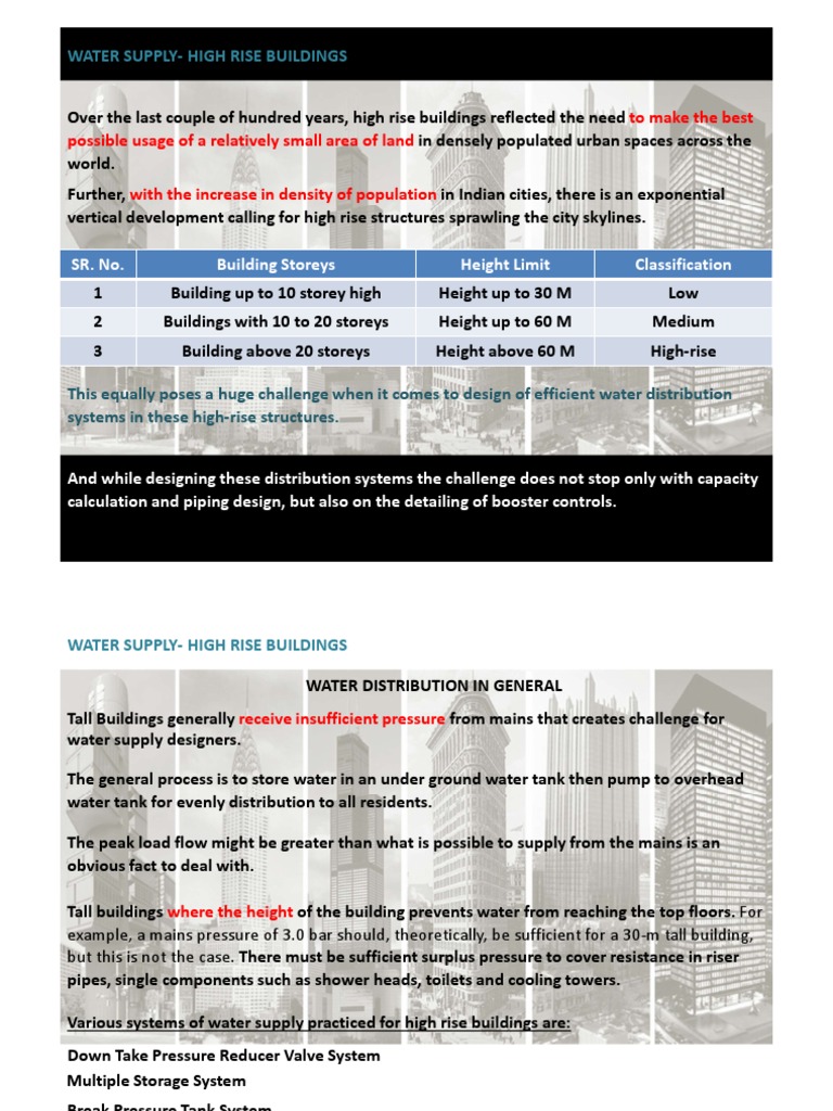 Water Supply Systems for High-Rise Buildings | PDF | Pump | Valve