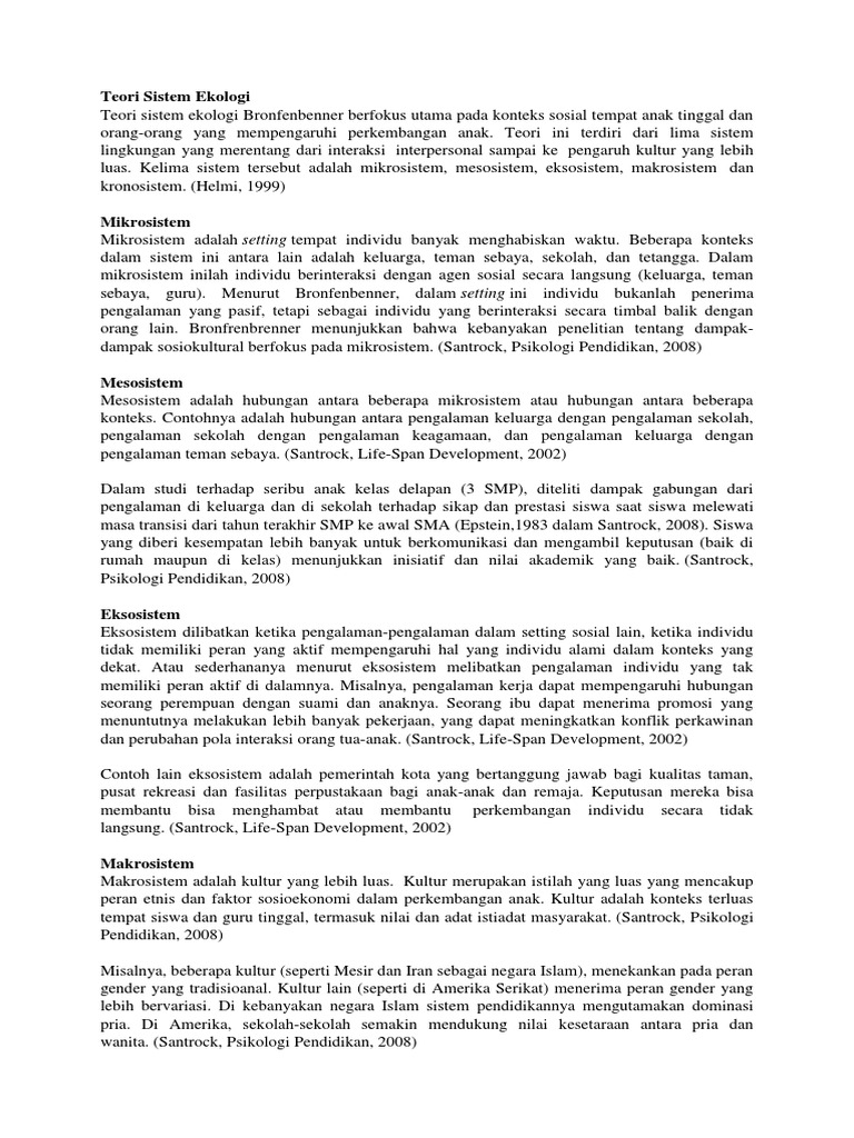 Teori Kronosistem | PDF