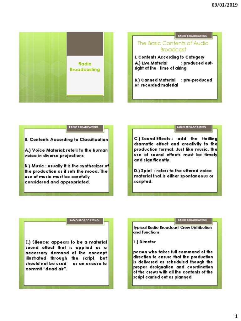 Essentials and General Considerations in Radio Broadcasting | PDF ...