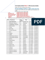 Venue: Distribution Schedule of Laptop Scheme BS (16 Years of Study)