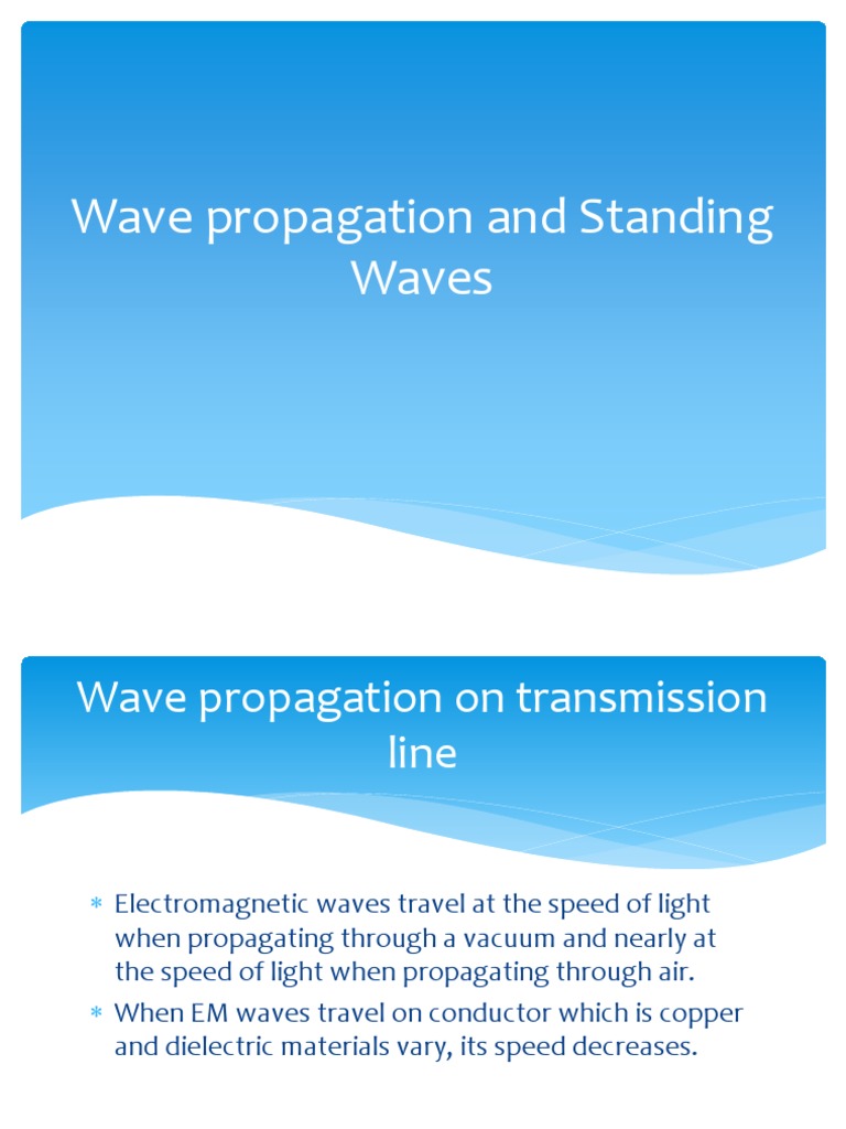 3 Wave Propagation and Standing Waves PDF Transmission Line