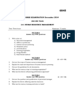 M.B.A. DEGREE EXAMINATION December 2014: Human Resource Management