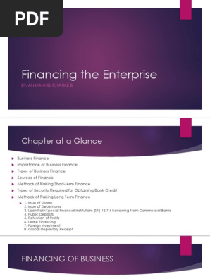 Financing the Enterprise