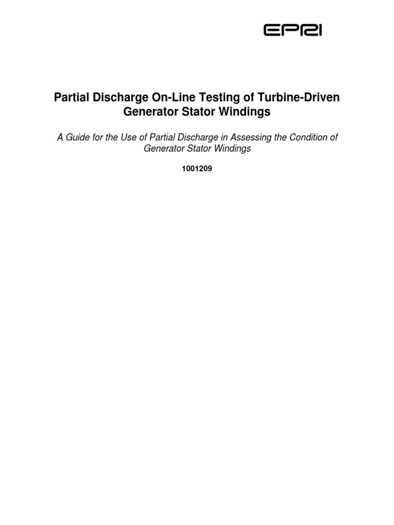 Partial Discharge Testing for Generators | PDF | Electromagnetic ...