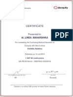 Certificate: Dr. Linda Mahardhika