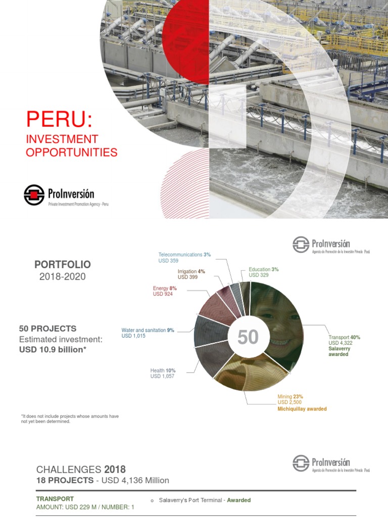 Investment Opportunities Peru PDF Sewage Treatment Electric Power