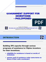 GOVERNMENT SUPPORT FOR INVENTIONS IN THE PHILIPPINES