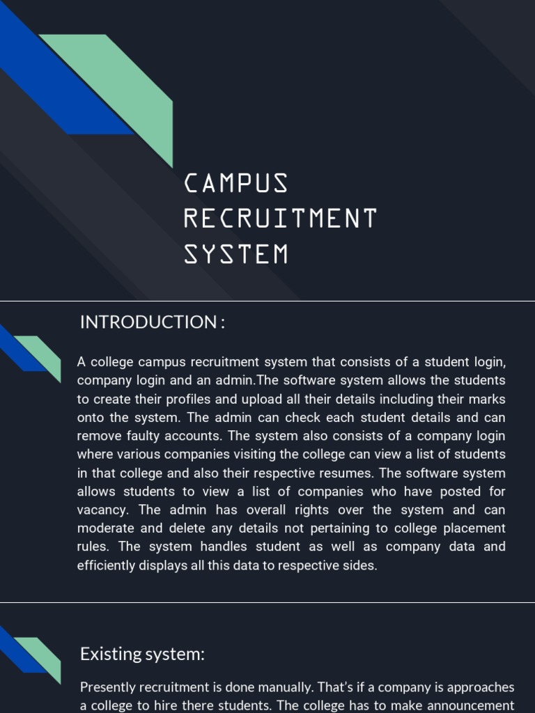 Campus Recruitment System Pdf Web Server Internet Web