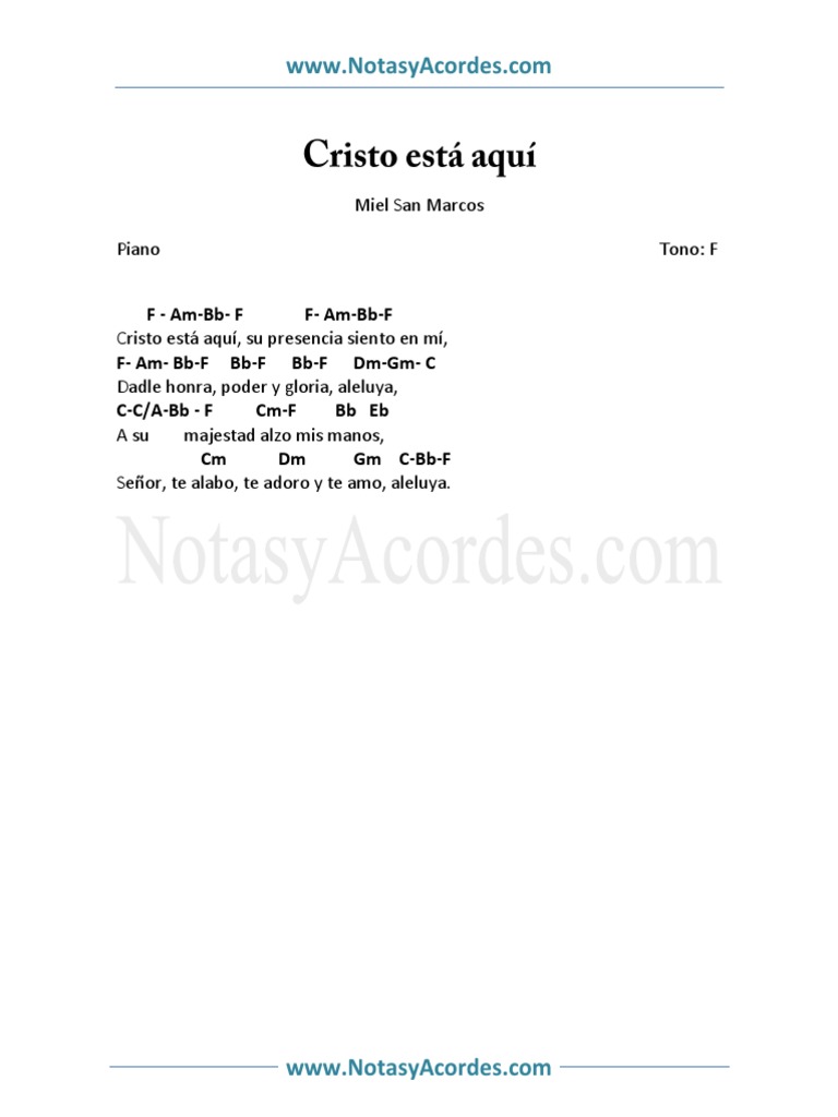 Miel San Marcos Piano Tono F Mercedes.totalmente de acuerdo contigo , recuerdo que cuando vivía en mi país en mi cuarto tenia impreso todas esas. scribd