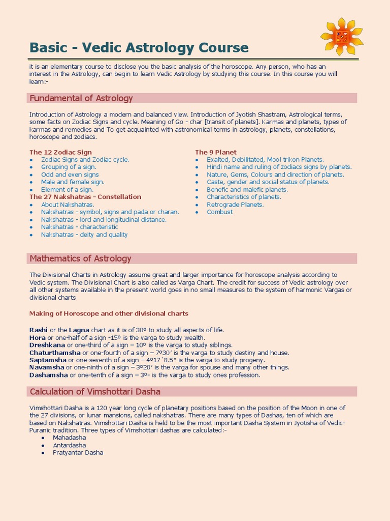 Basic Astrology Pdf Hindu Astrology Astrological Sign