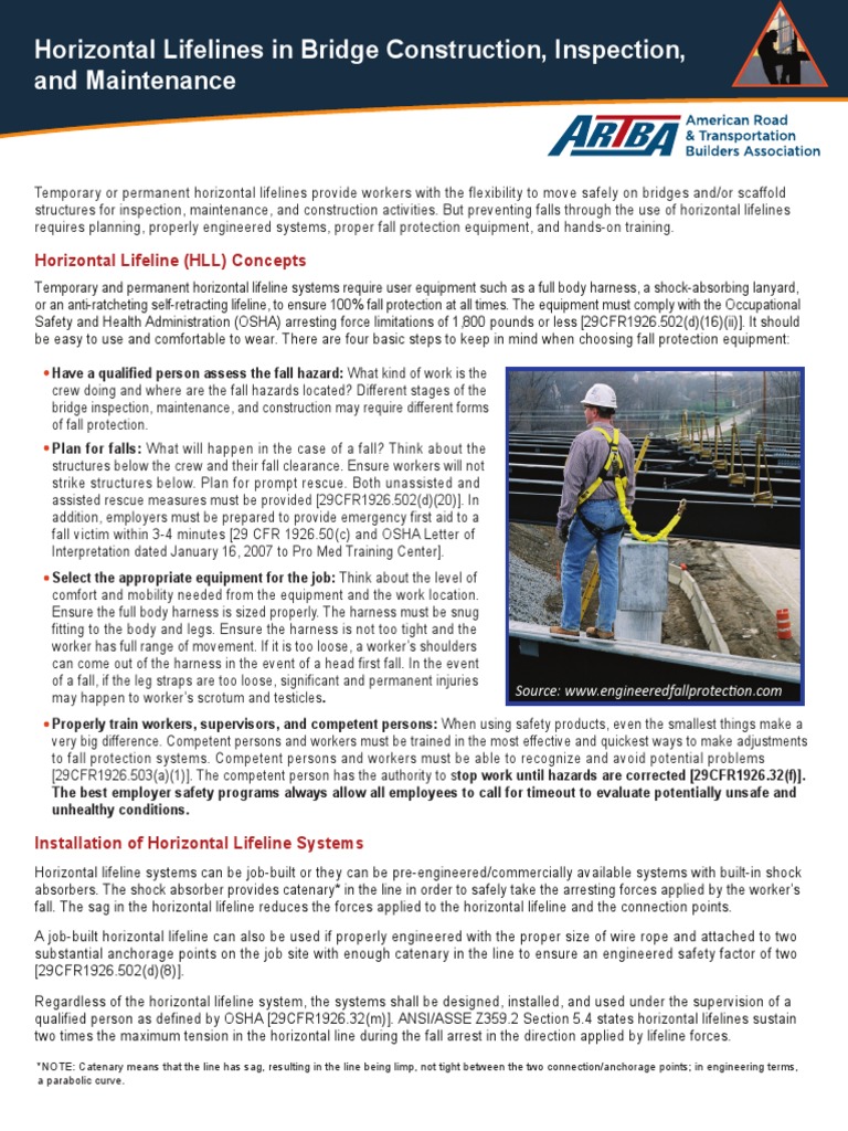 Horizontal Lifelines for Bridge Safety | PDF | Safety