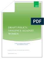 Draft Policy: Violence Against Women: - Laws, Inadequacies, Policy Recommendations