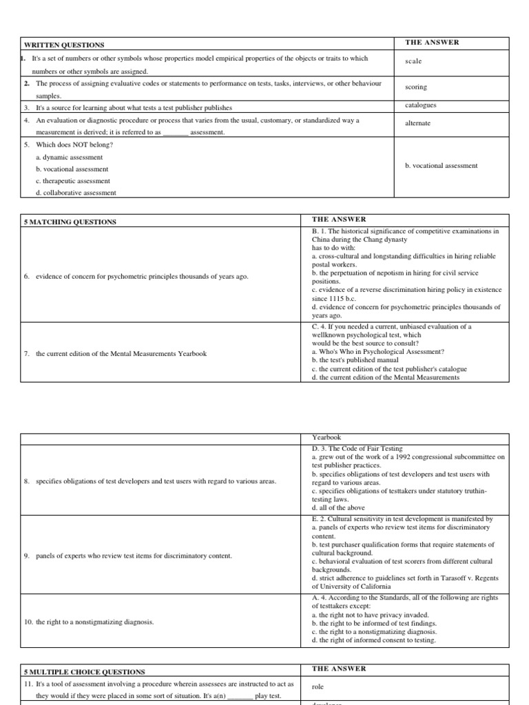 Study Notes For Testing | PDF | Psychometrics | Psychological Evaluation