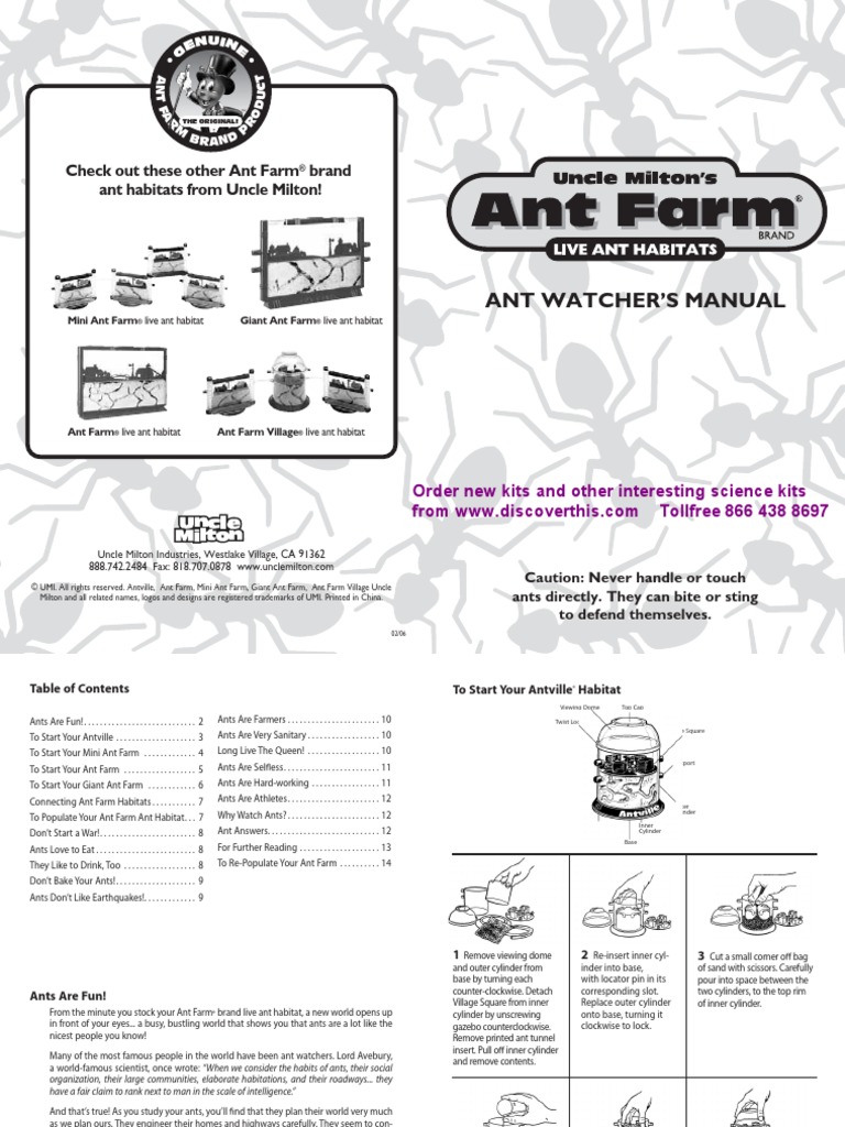 Ant Farm Instructions PDF Ant Seed