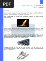 Tipos de Aco Para a Cutelaria