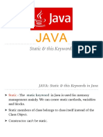Java Static and this Keywords Guide