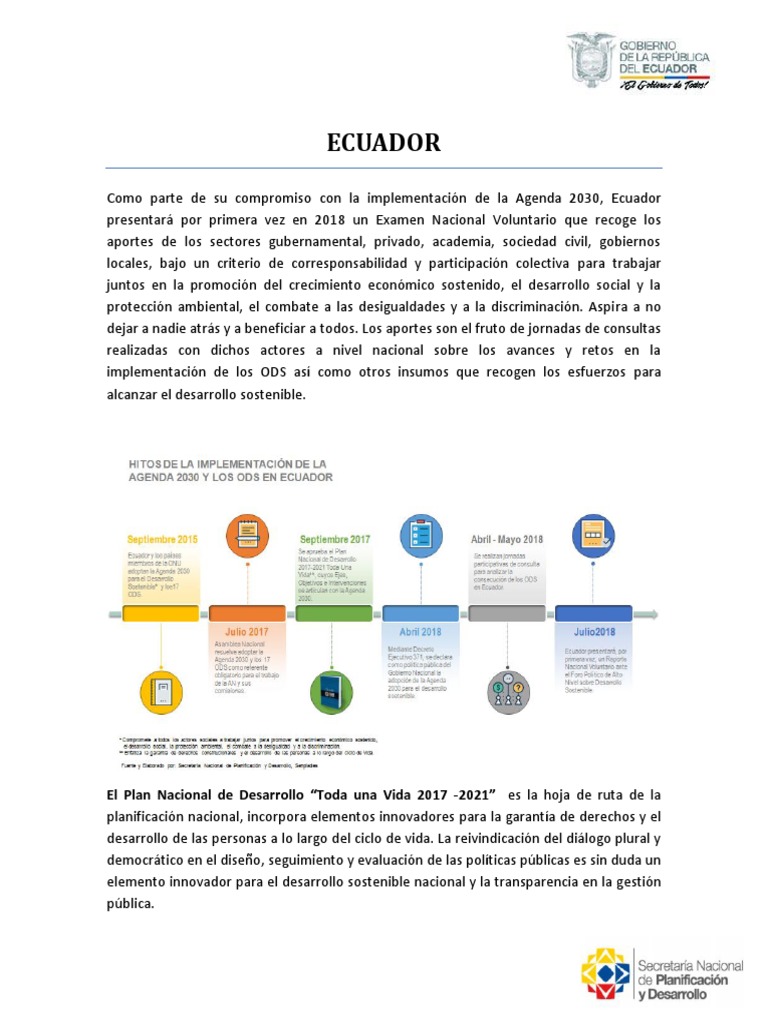 Ecuador avanza en la Agenda 2030 | PDF | Ecuador | Sustentabilidad