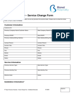 Service Change Form - Biznet Hospitality