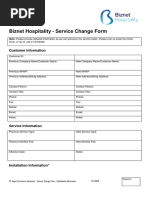 Service Change Form - Biznet Hospitality