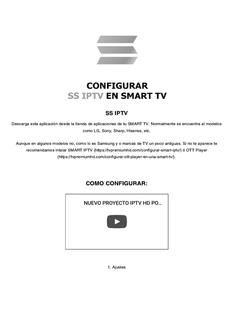 Configurar Ss Iptv en Tu Smart TV TV Premium HD LG PDF