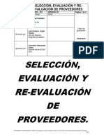 LOGIS PRO - 001 - Seleccion, Evaluacion y Re-Evaluación de Proveedores