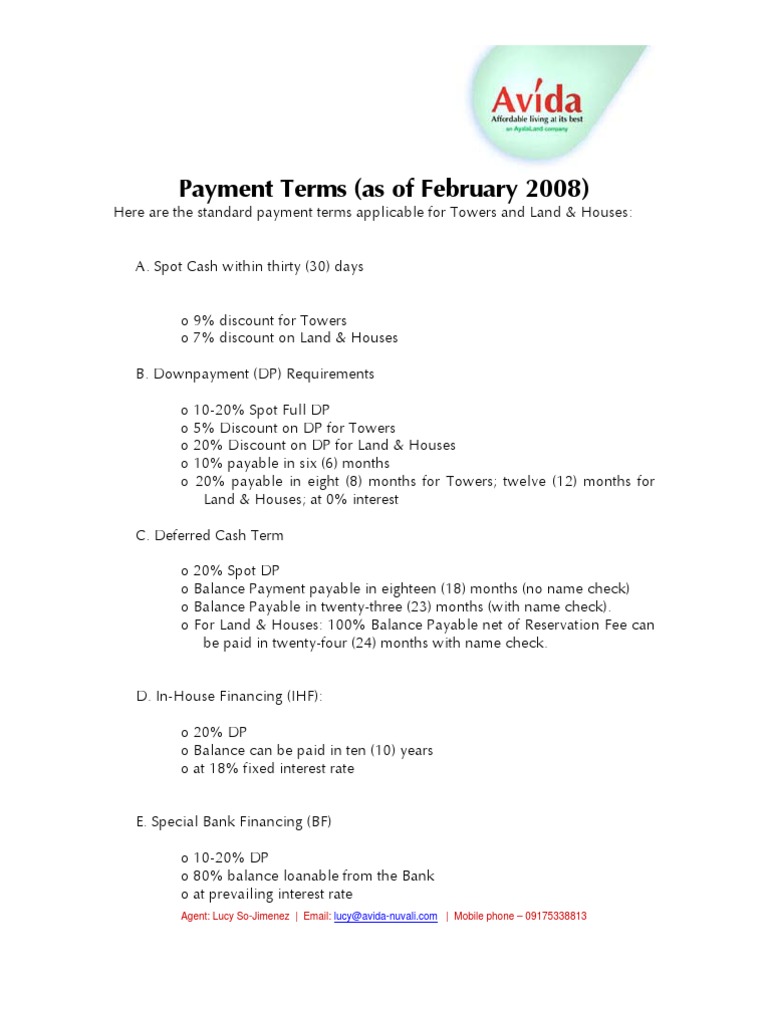 Payment Terms | PDF