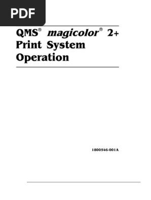 QMS magicolor 2+ Manual