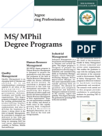 MS/ Mphil Degree Programs: Weekend Based Degree Program For Working Professionals