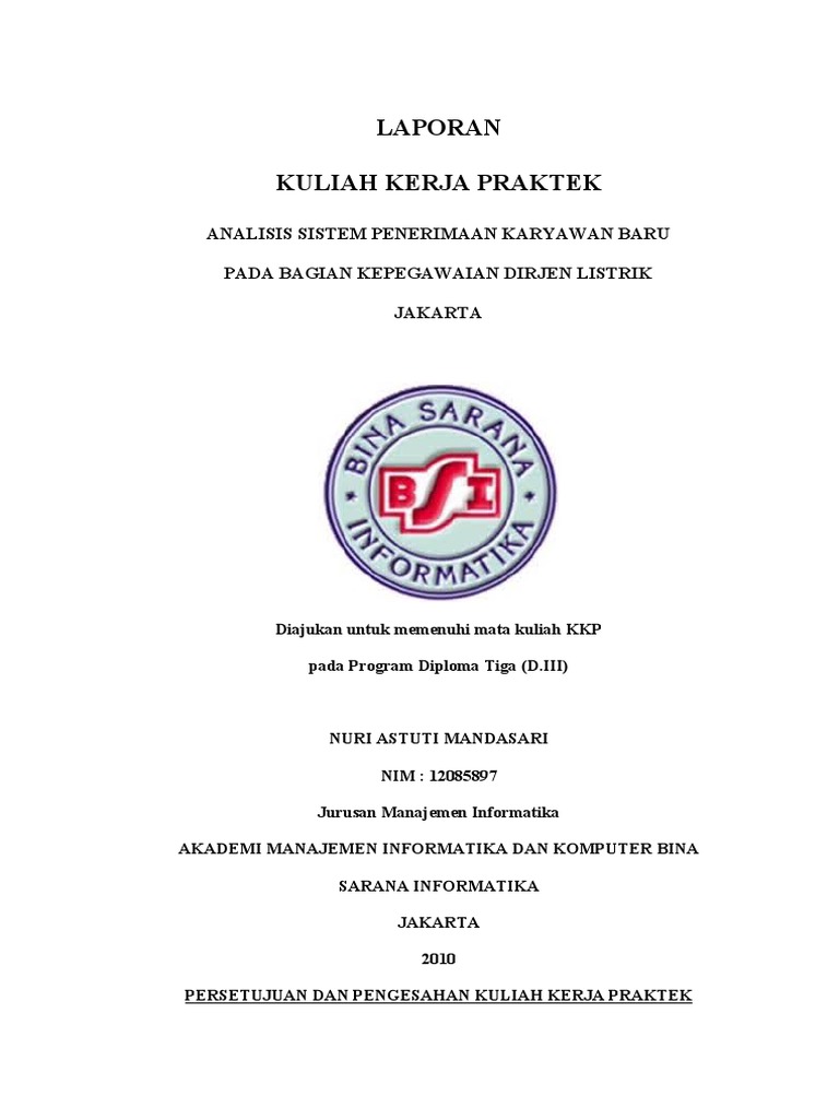 Contoh Laporan Magang Manajemen Informatika Seputar Laporan