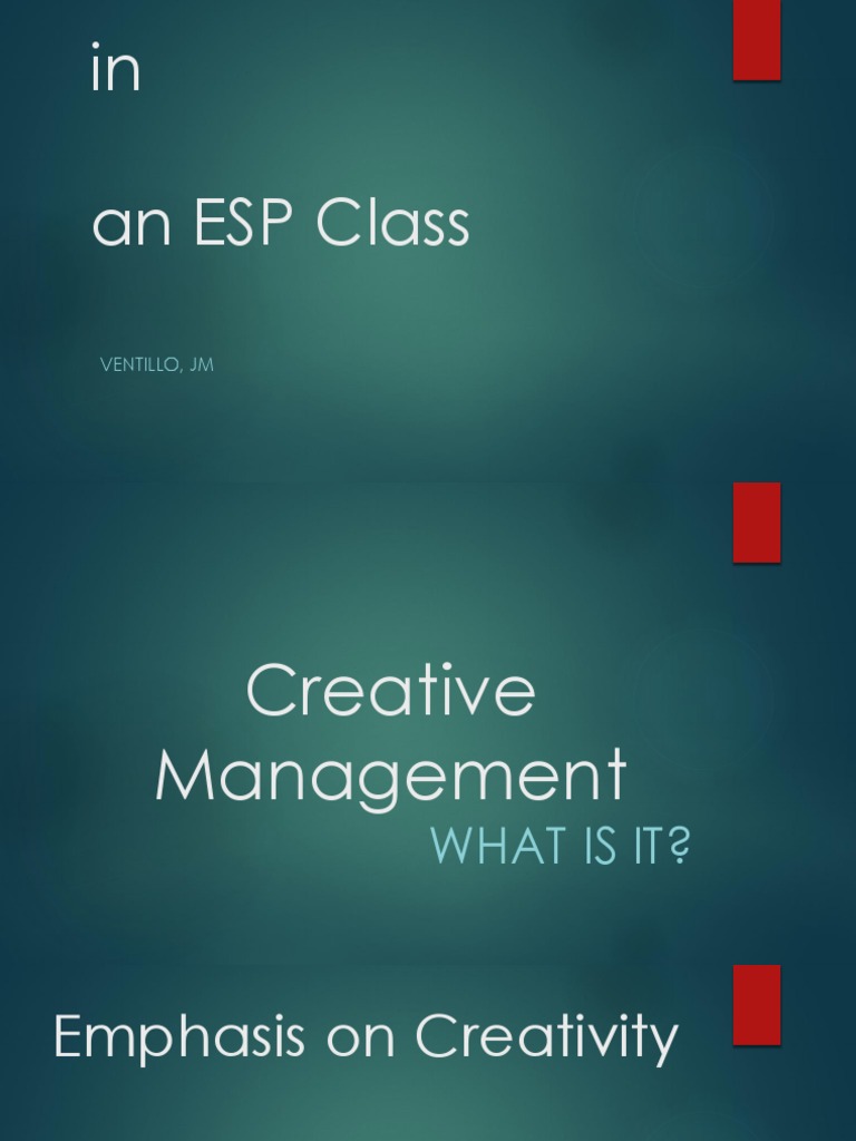 Creative Management Techniques in ESP | PDF | Brainstorming | Creativity