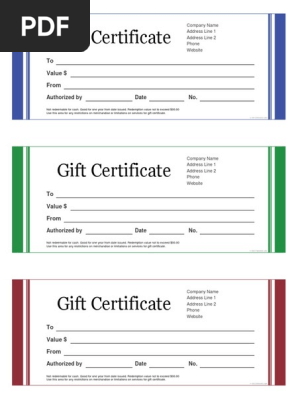 Blank Gift Certificate
