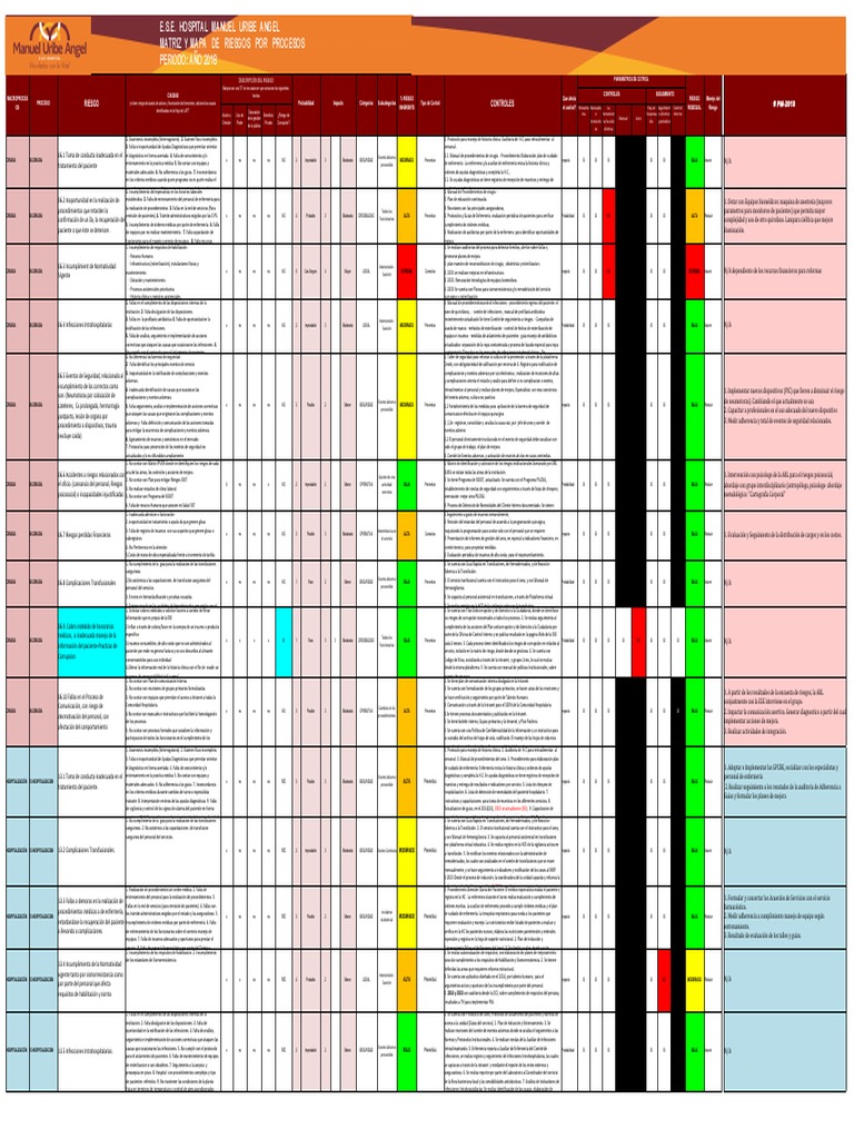 Ej Matriz de Riesgos | PDF | Infección adquirida en el hospital ...