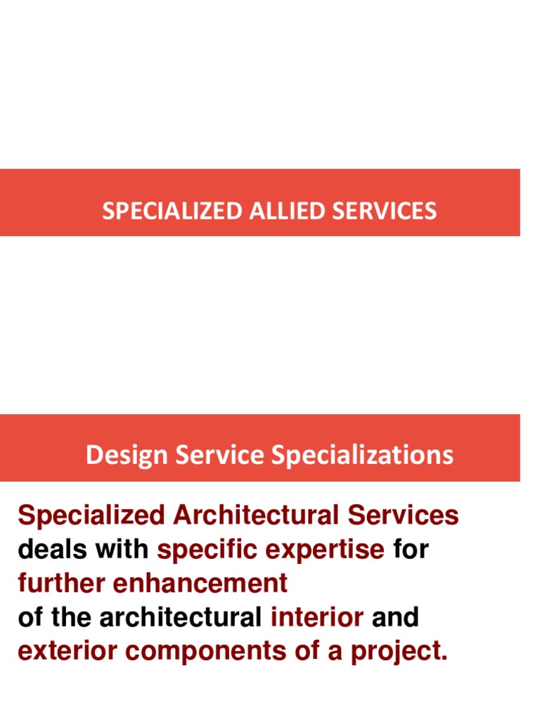 Specialized Architectural Services Overview | PDF | Environmental ...
