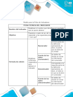 Modelo para La Ficha de Indicadores - Anexo 3