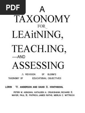 Taxonomy for Learning, Teaching, and Assessing, A, Pearson