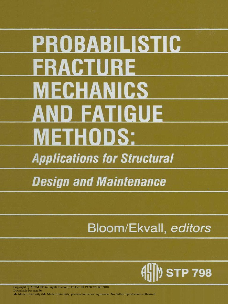 Probabilistic Fracture Mechanics and Fatigue Methods | PDF | Fracture ...