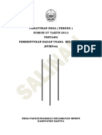 PERDES No 07 Tahun 2013 Tentang Pembentukan Badan Usaha Milik Desa PDF