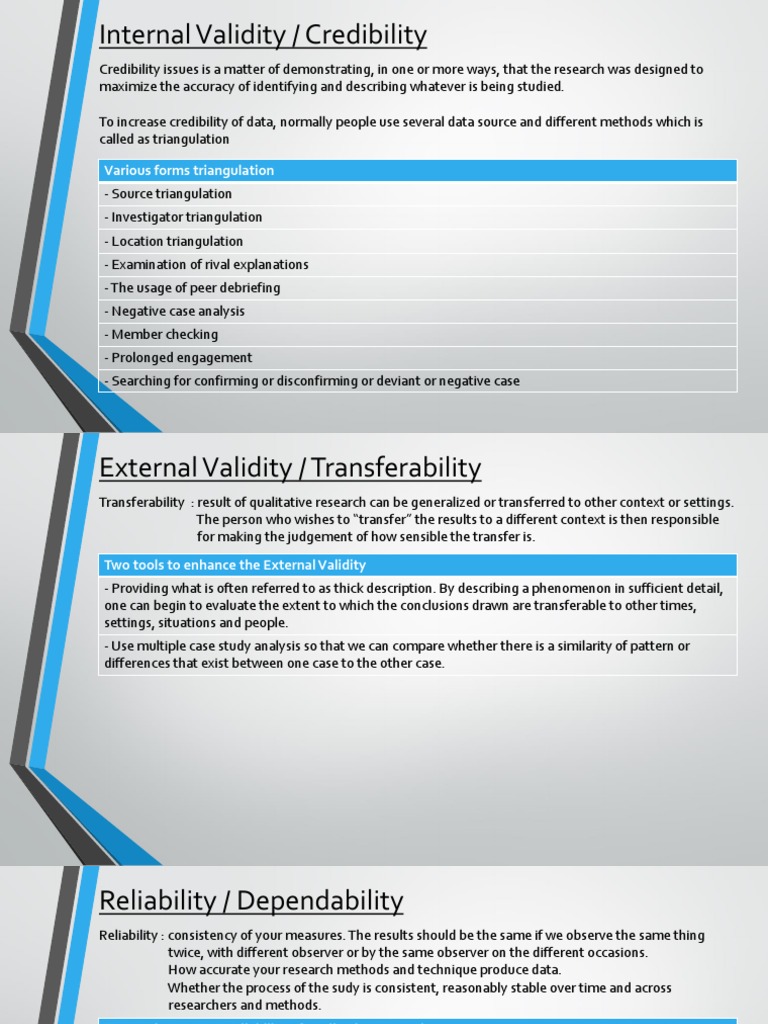 Maximizing Credibility, Reliability, Validity, Transferability and ...
