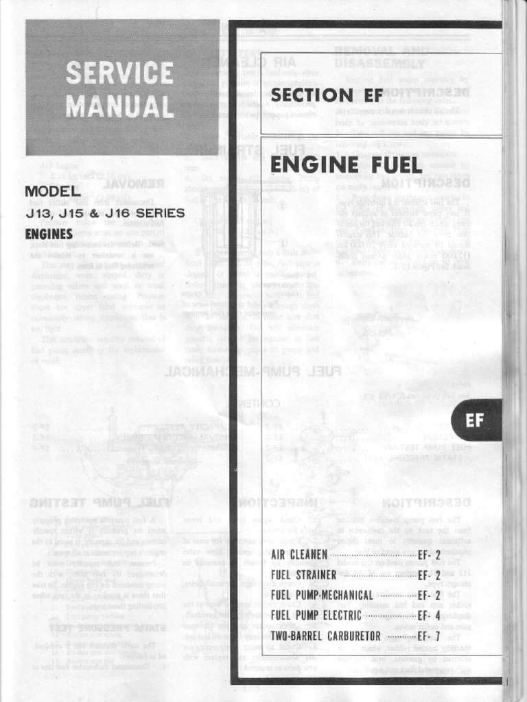 J15 Engine Fuel System Overview | PDF | Carburetor | Throttle