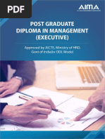 Post Graduate Diploma in Management (Executive) : Approved by AICTE, Ministry of HRD, Govt of India (In ODL Mode)