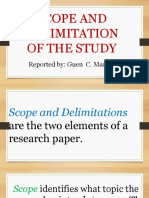 Research Report Delimitation and Definition of Terms