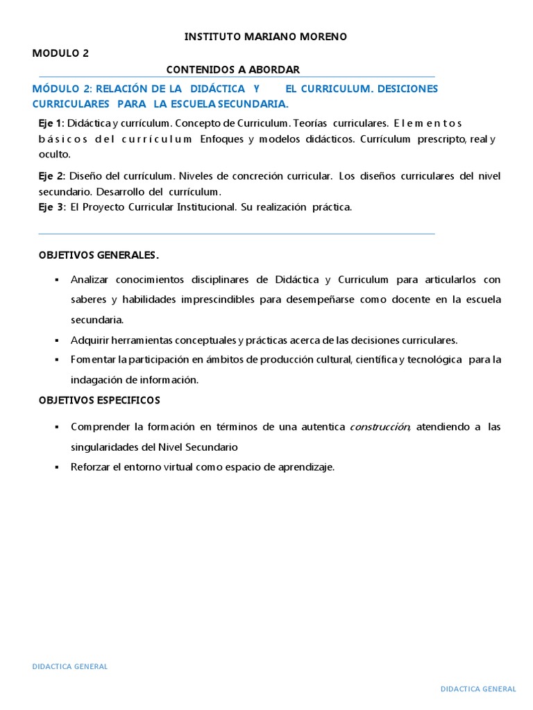 Didáctica y Currículum en Secundaria | PDF | Plan de estudios ...