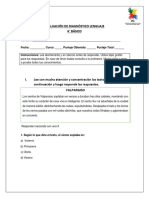 EVALUACIÓN DE DIAGNÓSTICO LENGUAJE 6° BASICO