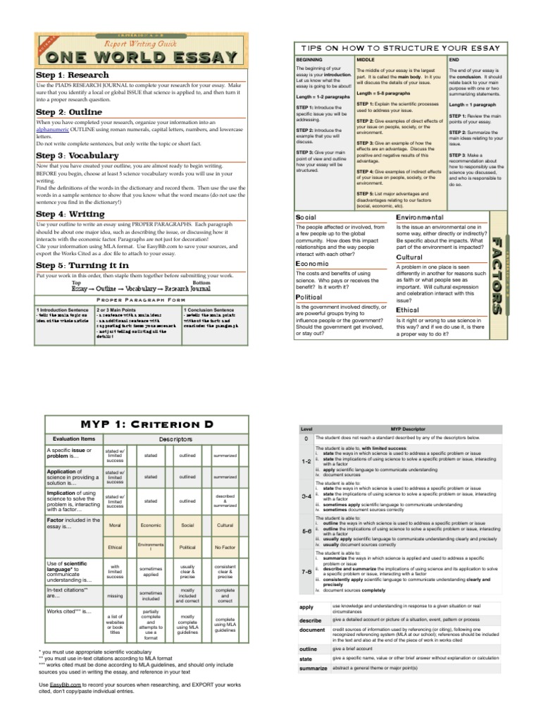 Structuring a One World Essay | PDF | Science | Essays