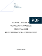 Raport Przedszkola Niepubliczne 2008