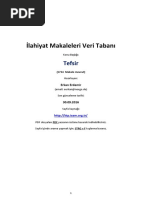 Tefsir Makaleleri Bibliyografyası