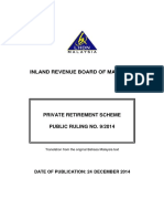 Inland Revenue Board of Malaysia: Private Retirement Scheme Public Ruling No. 9/2014