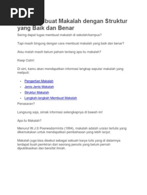 Cara Membuat Makalah Dengan Struktur Yang Baik Dan Benar